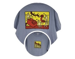 New Keith Haring Figures w/ Telephone Mens Medium Pop Street Art Soft Cotton Tee