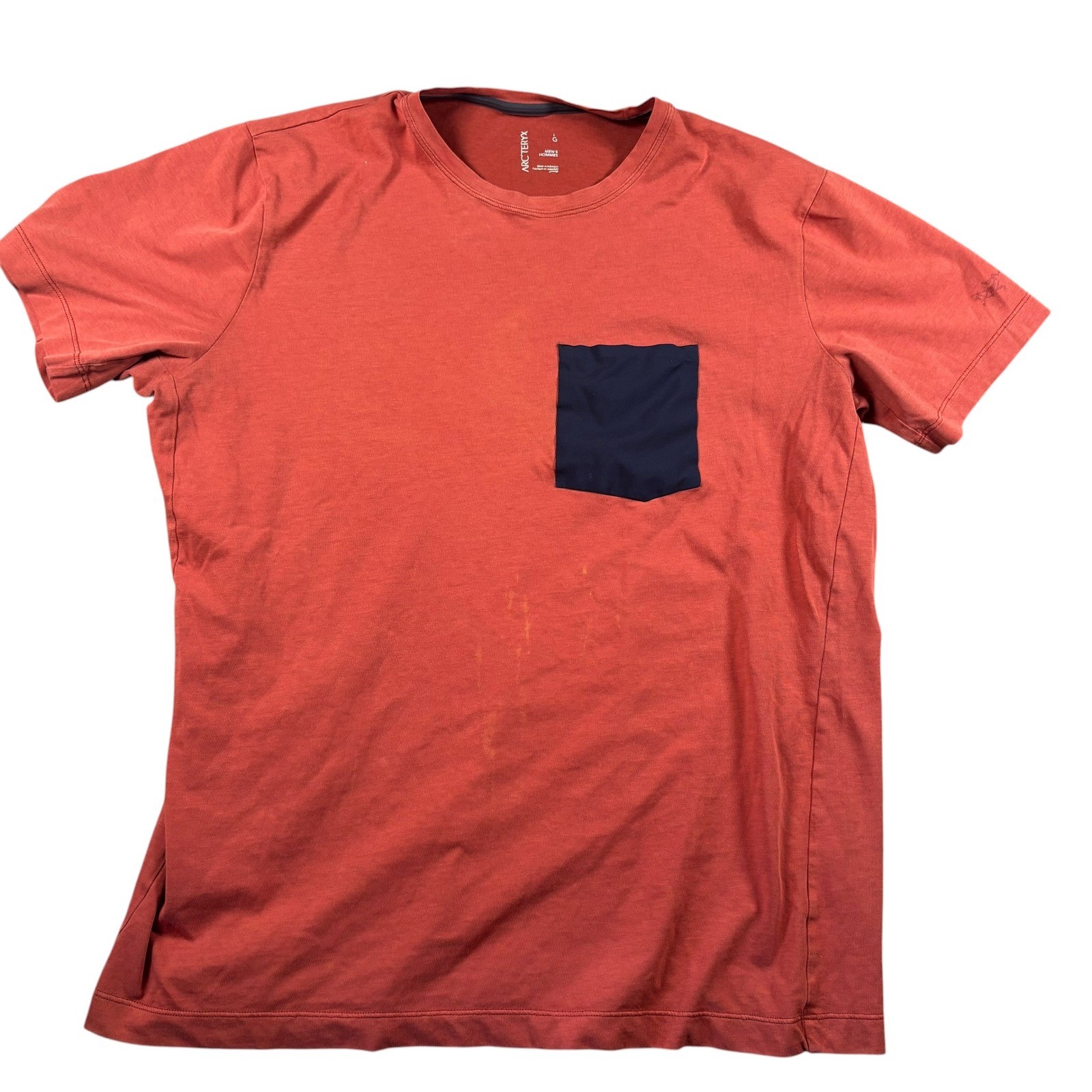 Arc'teryx Pocket T-Shirt Mens L Orange Cotton Blend Short Sleeve Logo Gorpcore gallery