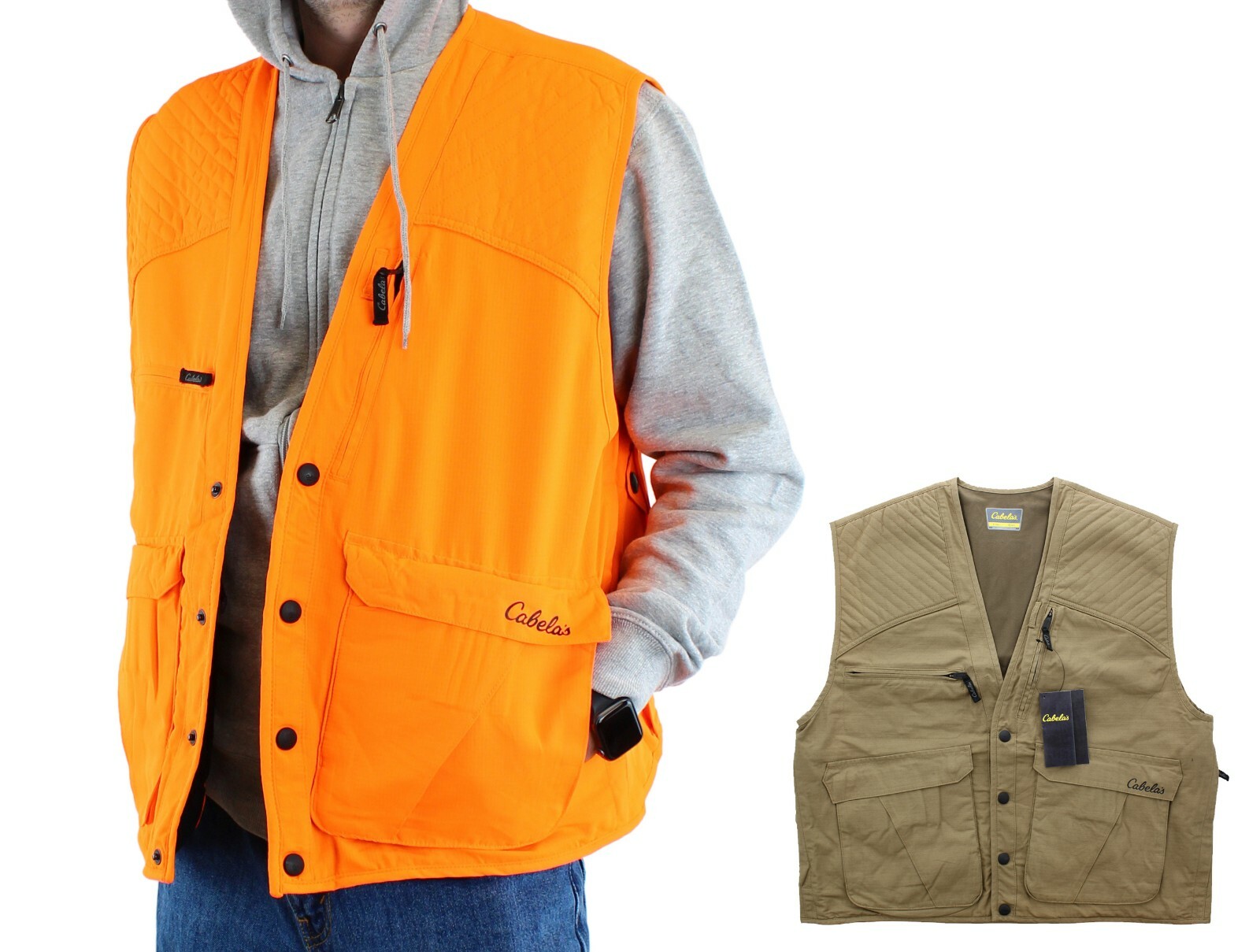 Cabela’s Men’s Hunting Vest Sportsman Outdoor Tactical Pack Gear Blaze Orange