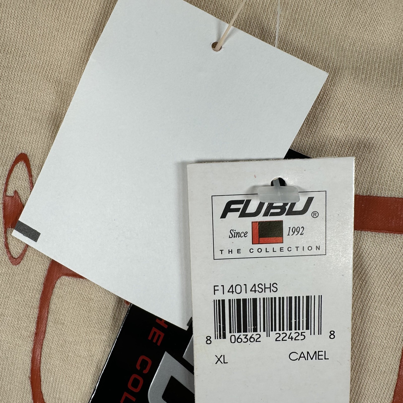 NWT FUBU Collection Streetwear Camel T-Shirt Deadstock Y2K Script Men's Size XL gallery