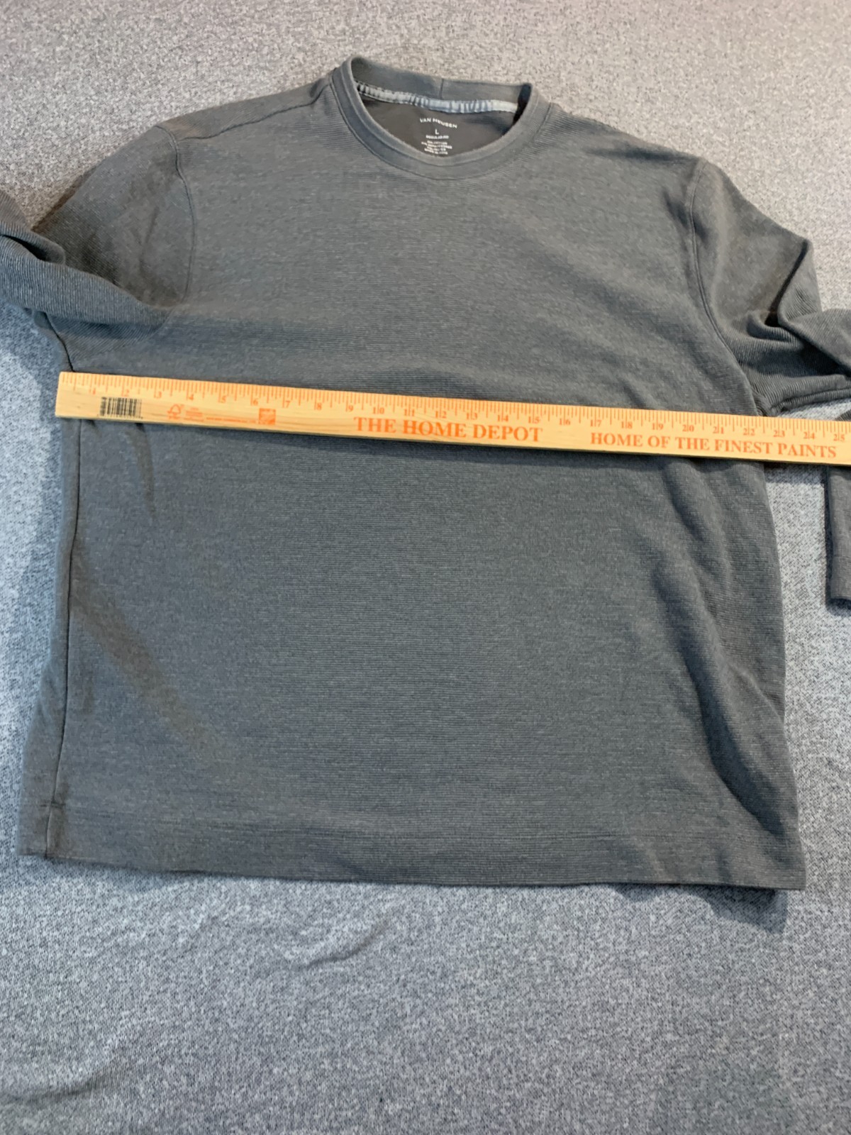 Van Heusen Essential Top Men's Large Gray Cotton Blend Regular Fit Long Sleeve gallery