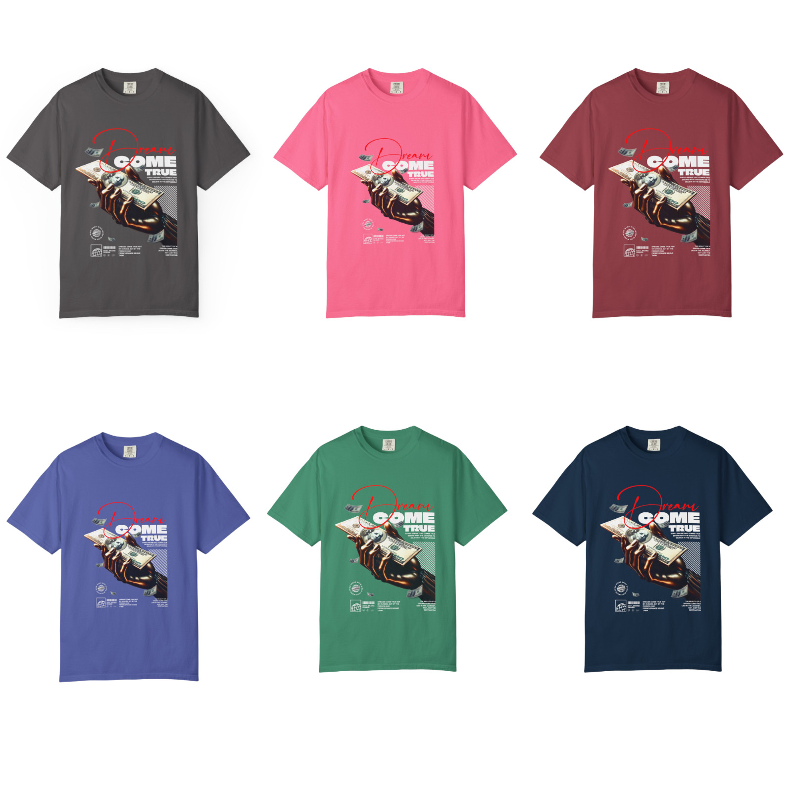 Dream Come True Graphic Tee, Comfort Colors T Shirt, Unisex Streetwear Tee gallery
