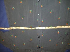 Pac Sun Mens Button Down Black Shirt with Red Rose Pattern, Rayon Size S