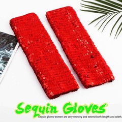 Sequin New Year Fingerless Gloves Long Glitter Fashion Arm Sleeves for Women …