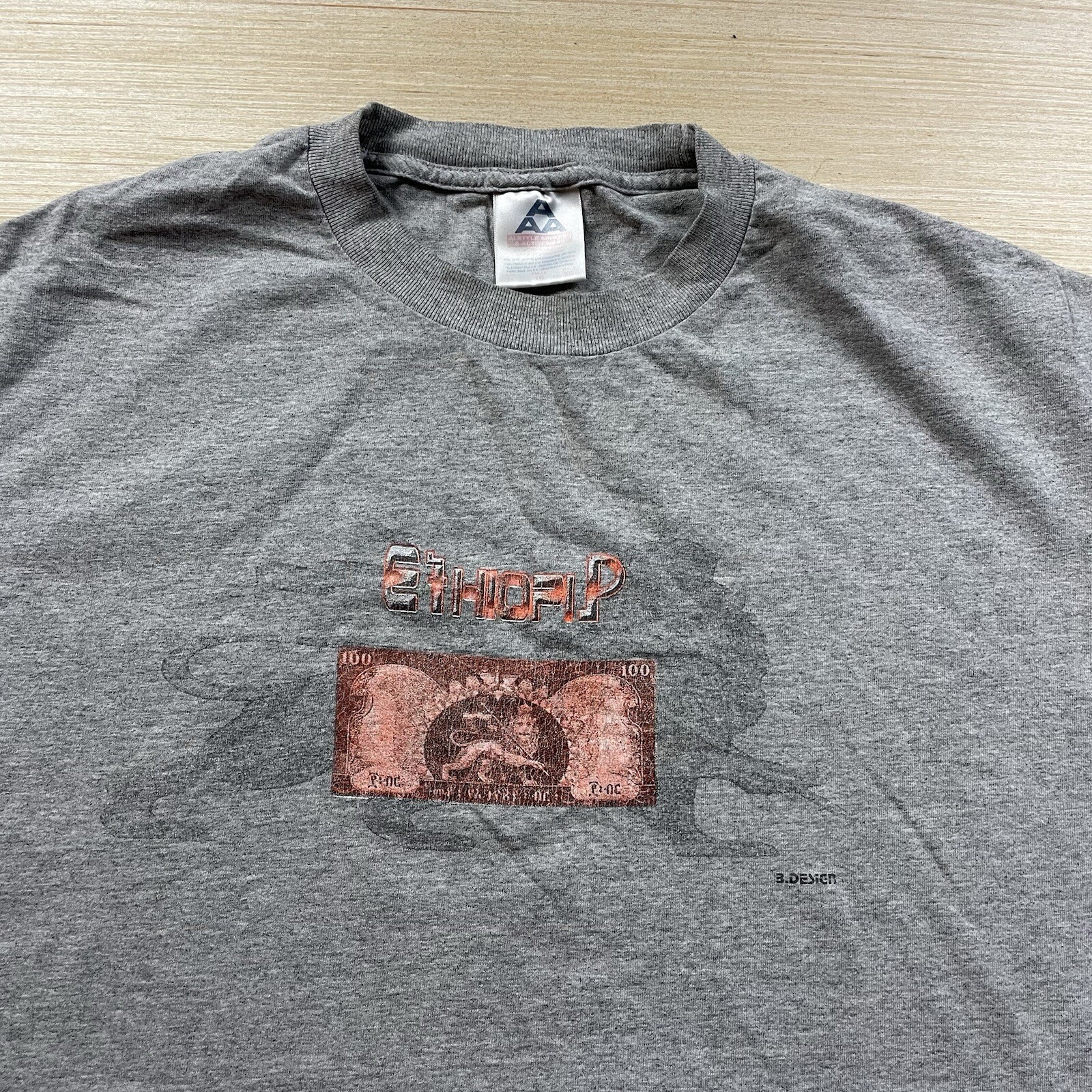 Vintage 90s Ethiopia Currency Money T Shirt XL Souvenir