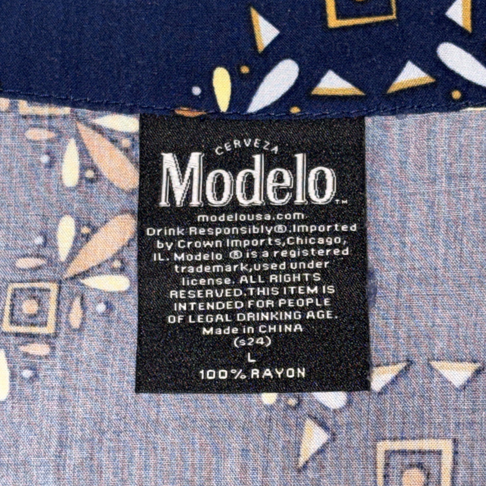Modelo Cerveza Button-Down Mens Casual Shirt Size Large gallery