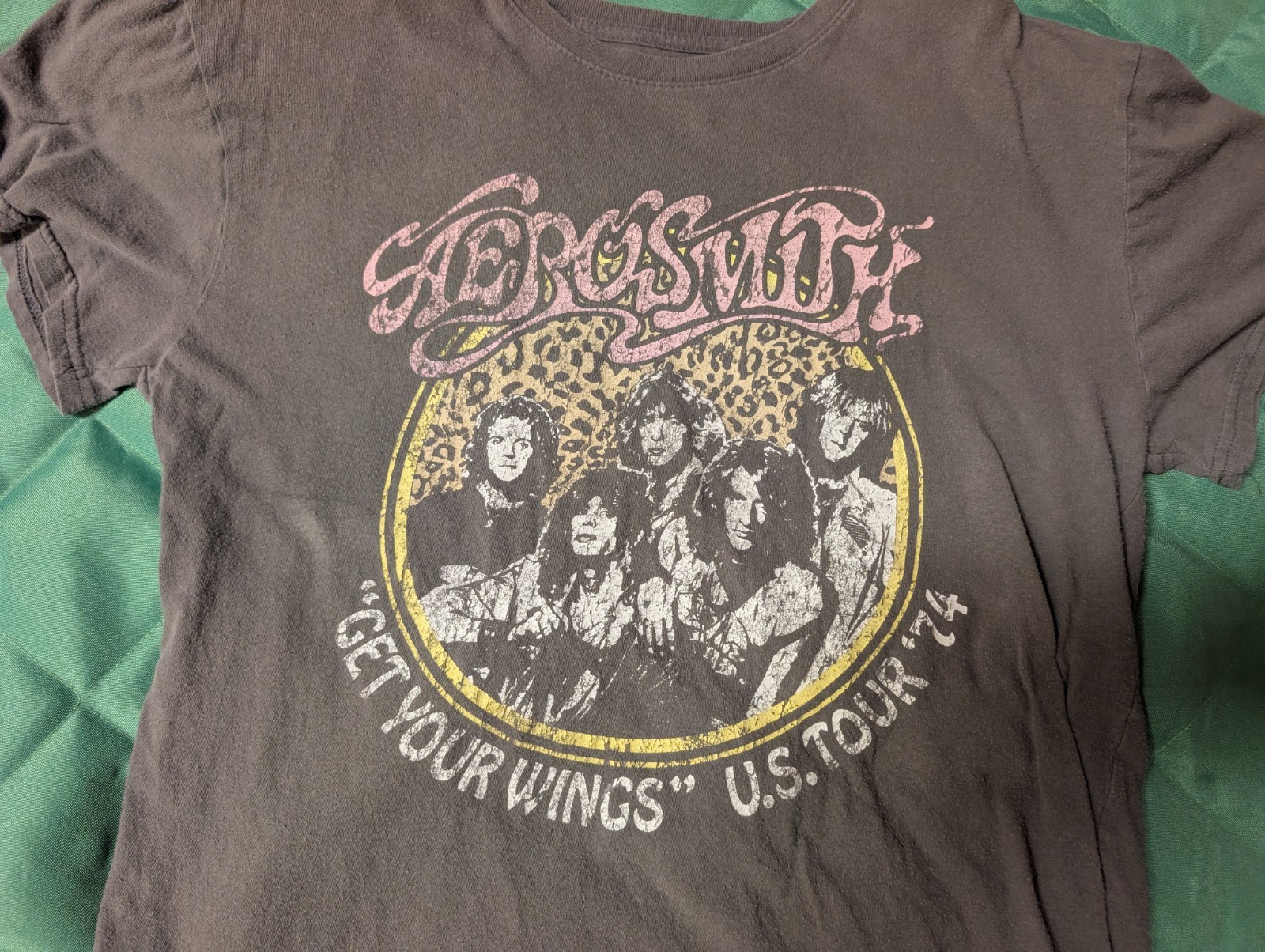 Men’s Aerosmith Get Your Wings Tour 1974 Grey T Shirt Size Xl gallery
