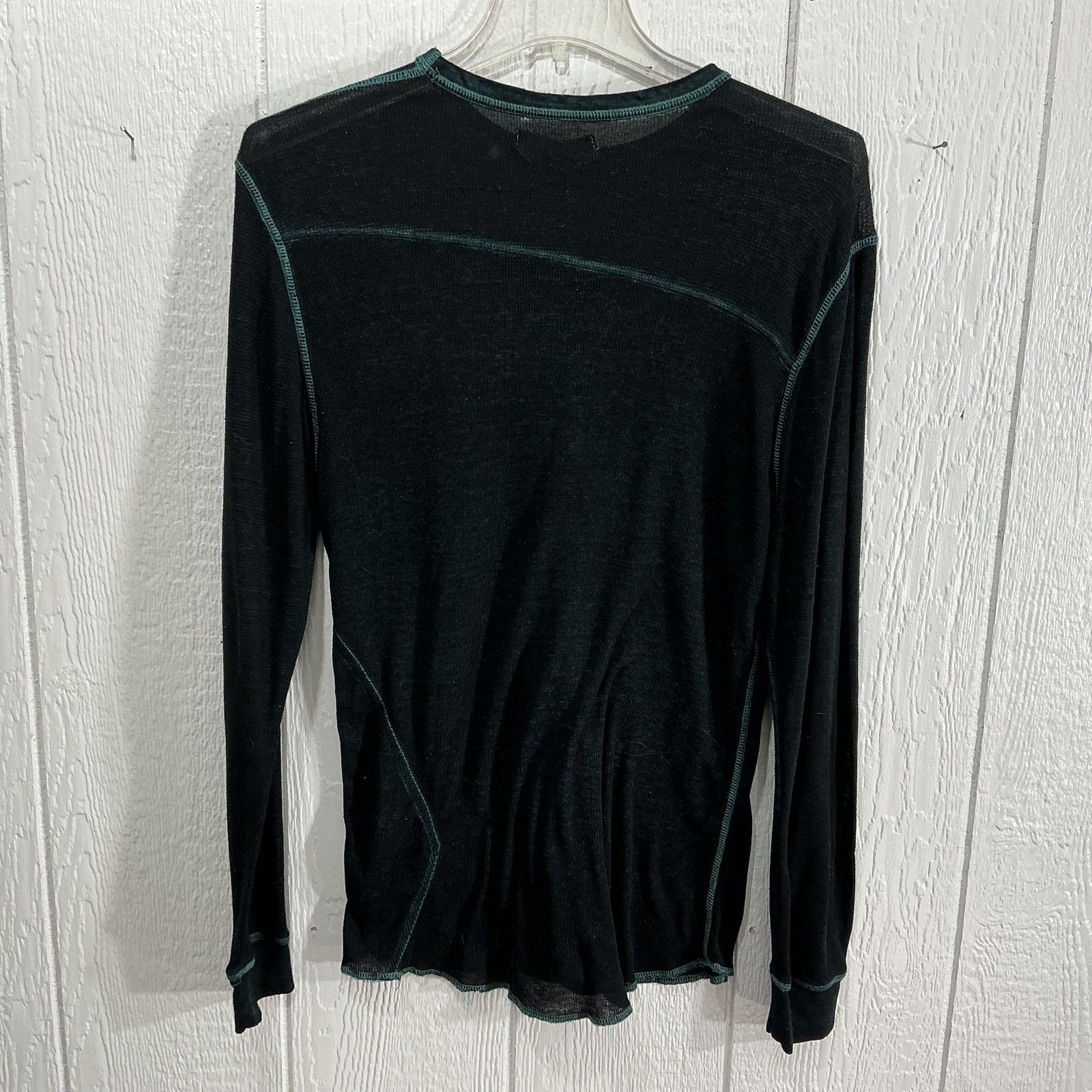 Volcom Shirt Mens Medium Green Burnout Thermal Semi Sheer Long Sleeve Crewneck gallery