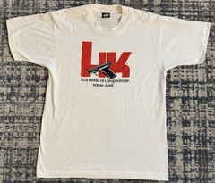 Vintage 90s HK Heckler & Koch P7M8 9MM German Pistol T Shirt Sz L Handgun Guns