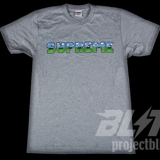 SS16 SUPREME TEE T-SHIRT HEATHER GREY L 2016