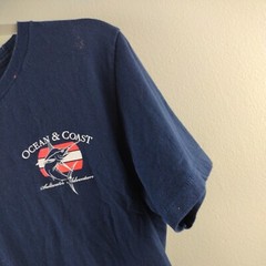 Ocean & Coast T Shirt Men’s Medium Blue Marlin Saltwater Outfitters Graphic