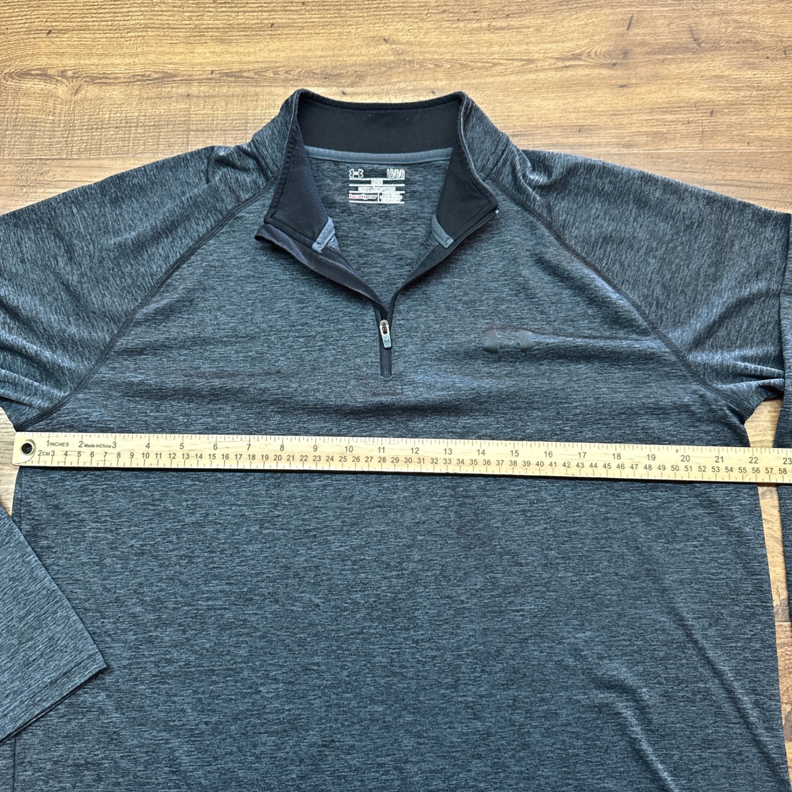 Under Armour Mens Large 1/4 Zip Pullover LS Loose HeatGear Gray Run Outdoors gallery