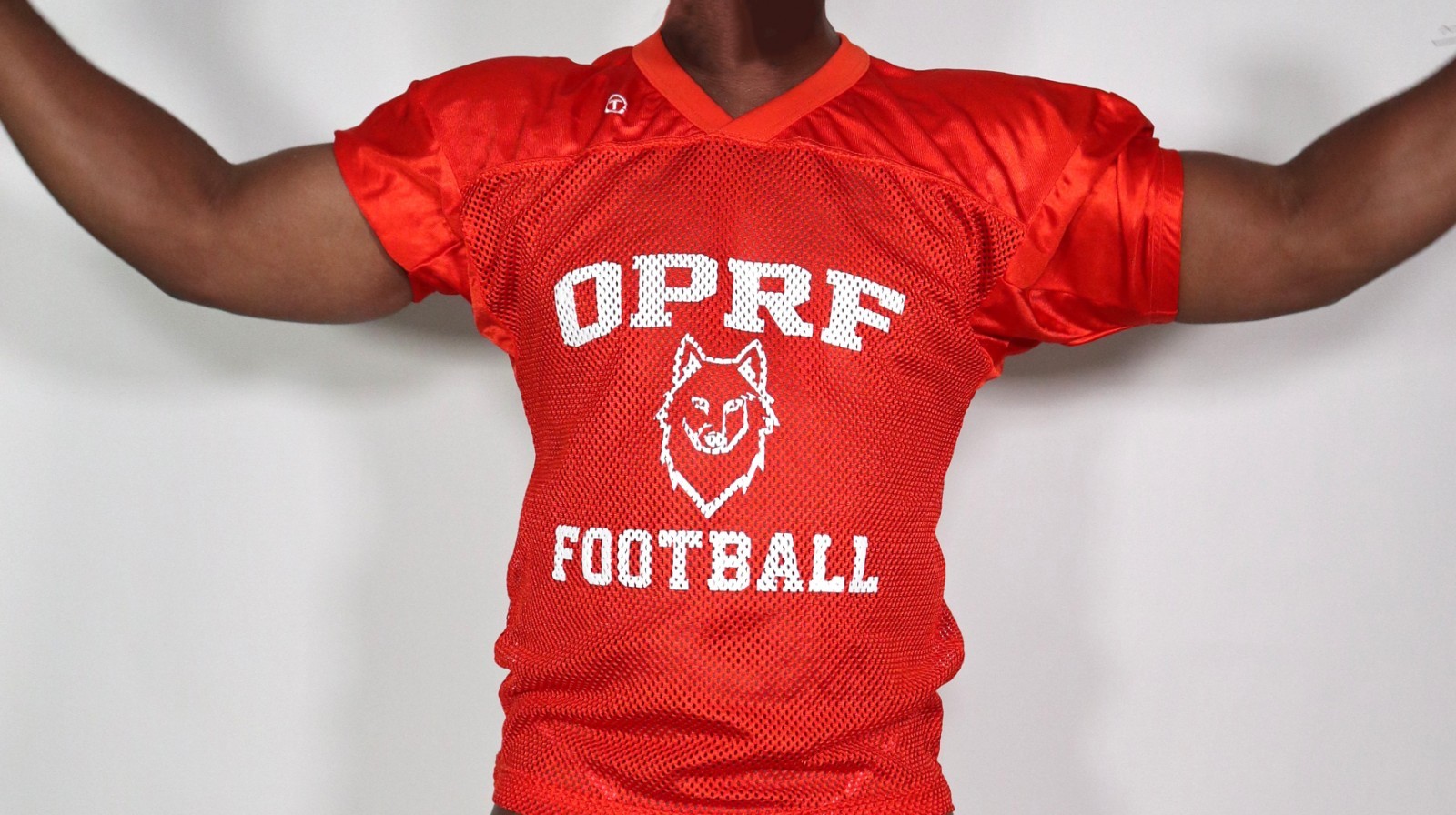MEN'S SHORT SLEEVE ORANGE MESH FOOTBALL SHIRT SIZE S-M gallery