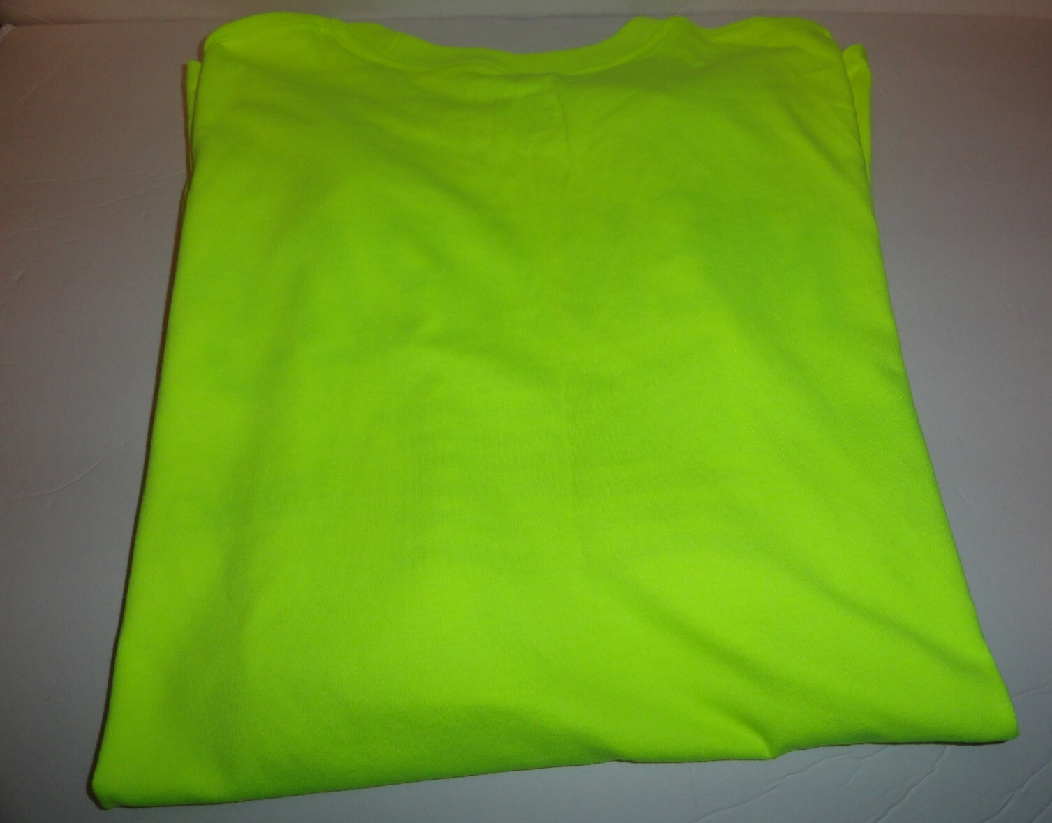 (LOT OF 3) 2XL/2 XLARGE HI-VIS SAFETY NEON YELLOW Menards USA FLAG Work T-Shirt gallery