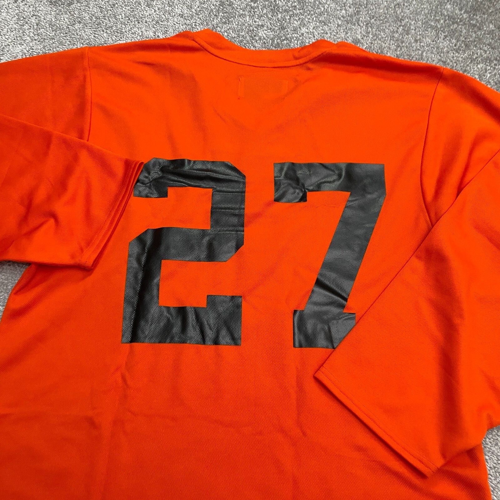 CCM Hockey #27 Jersey Shirt Mens Small Orange Long Sleeve V-Neck Sports Athletic gallery