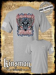 2nd Amendment Issued My Gun Permit 2-Sided T-Shirt Never Expires Skull Biker USA