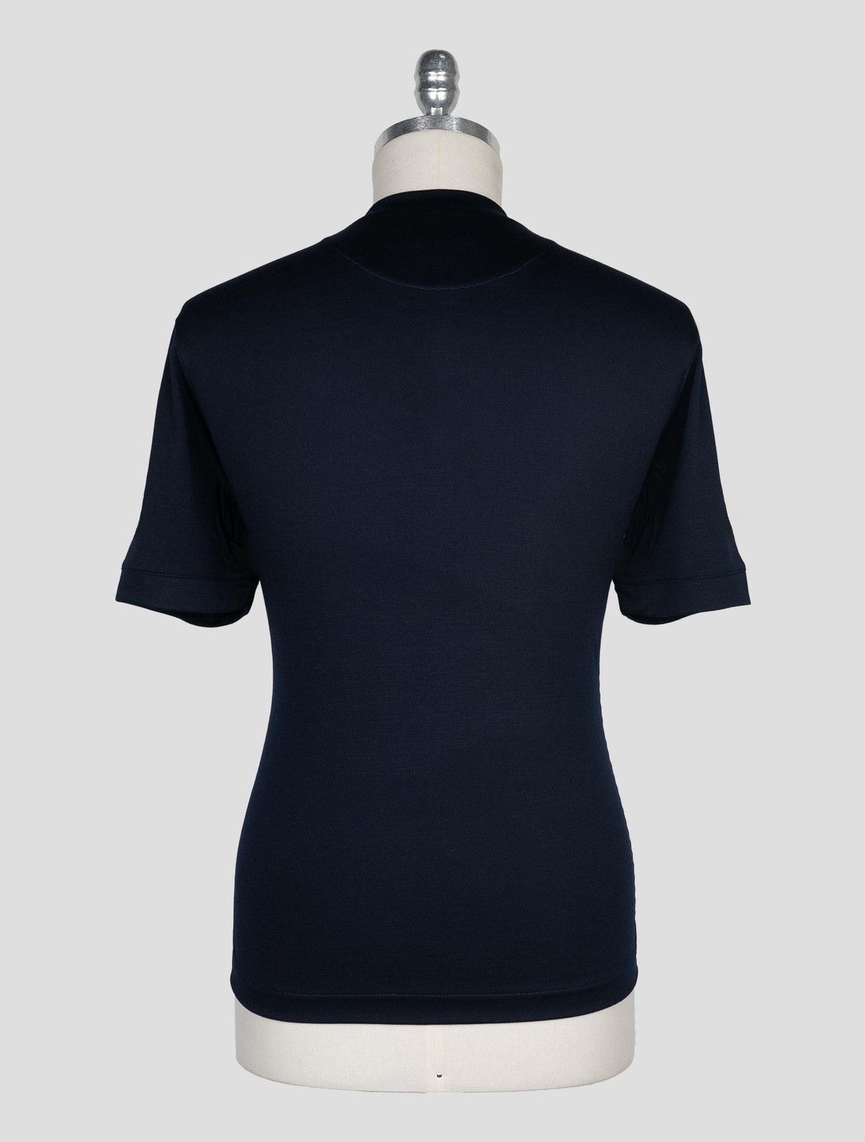 NEW RICHARD SMITH DARK BLUE LORO PIANA WOOL AUSTRALIS AQUA T-SHIRT EU 56 - US 4 gallery