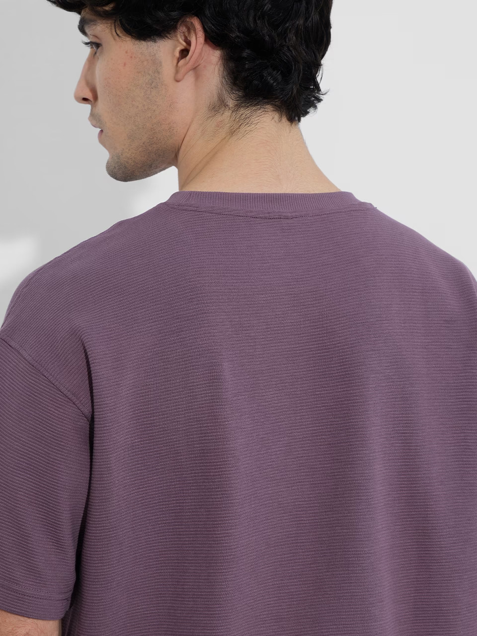 Kung Fu Panda Embroidery Details Oversized T-Shirt Purple - Textured Fabric 2026 gallery