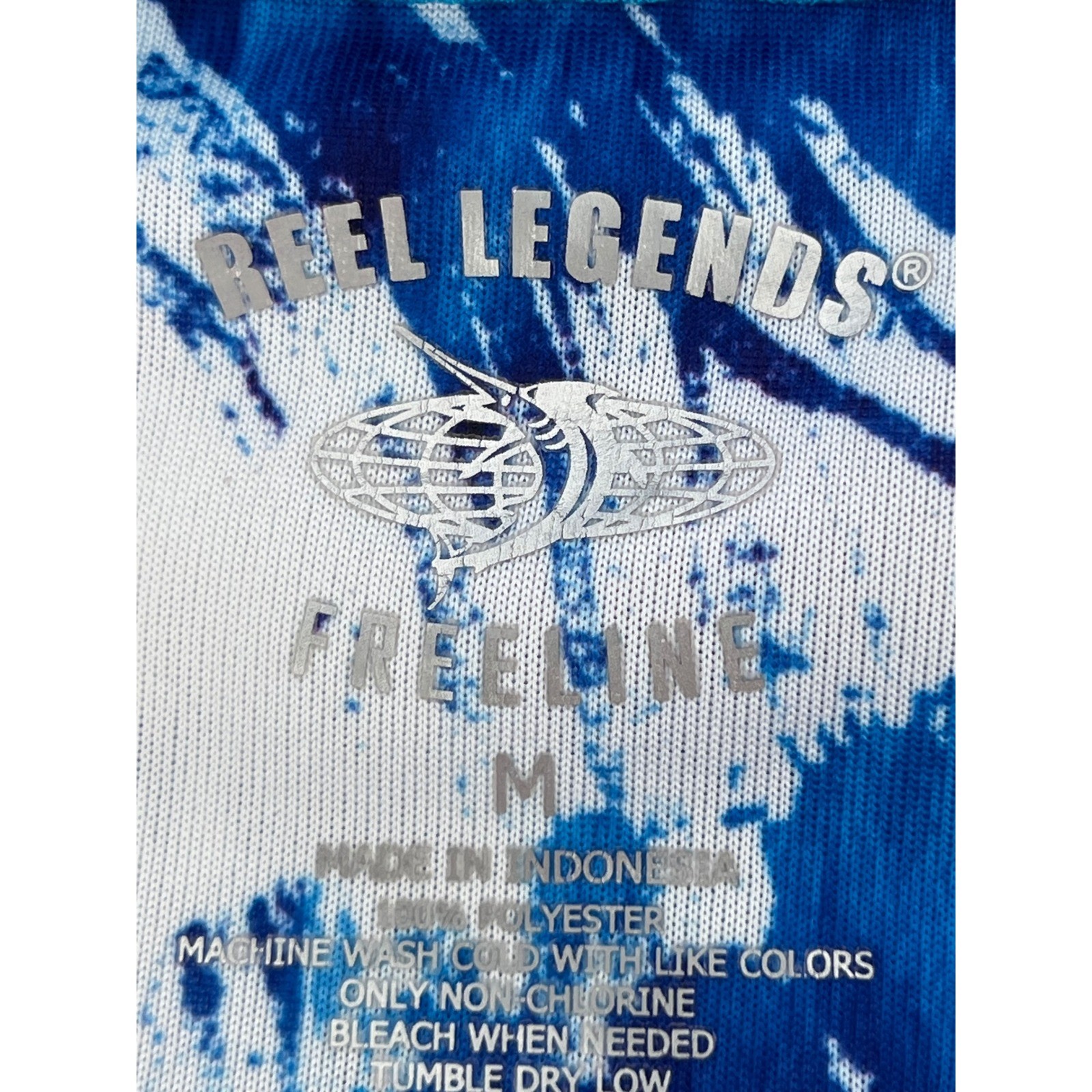 Reel Legends Freeline T-Shirt Blue White Graphic Print Short Sleeve Mens M gallery
