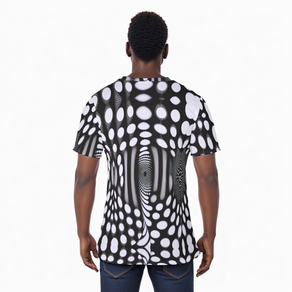 Black White Op Art Shirt Psychedelic Mesh Tee T-shirt Festival Trippy Pop Retro gallery