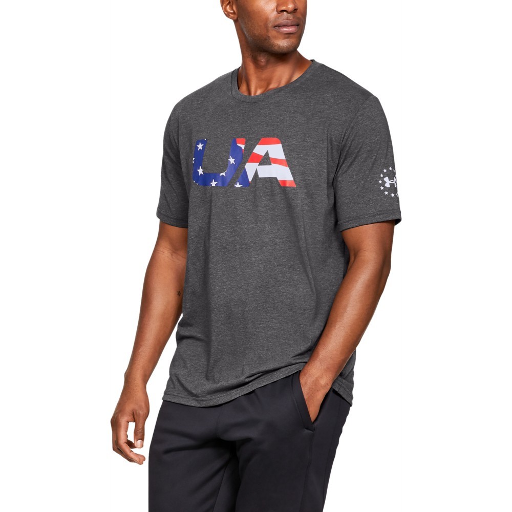 Under Armour 1333352 Men's UA Freedom Big Flag USA T-Shirt, Graphite, 2X-Large gallery