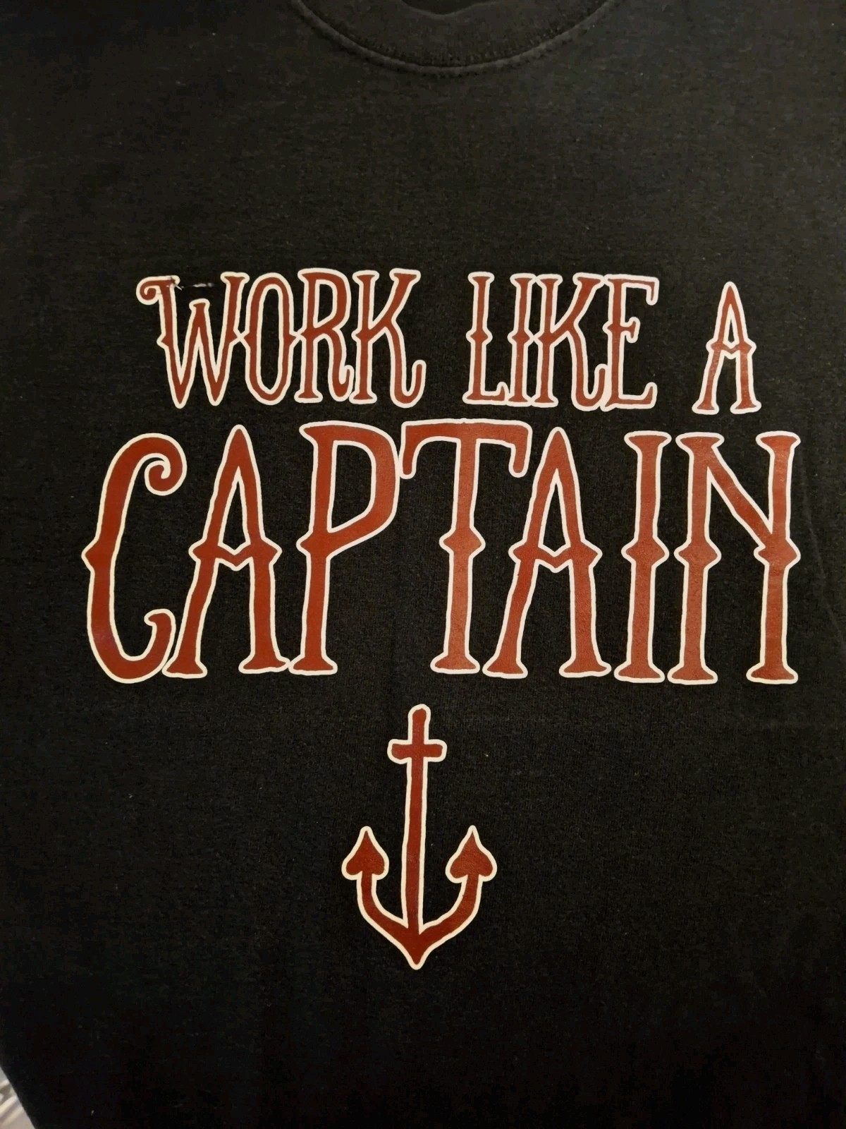 Work Like A Captain • Play Like A Pirate Party Black T-Shirt Size XL gallery