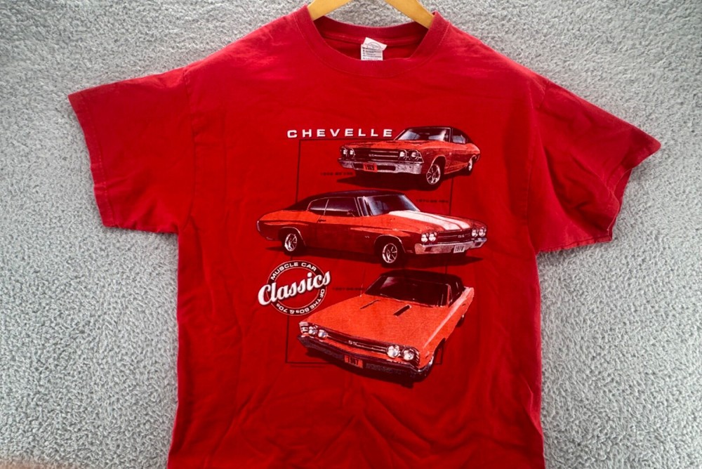 Delta Magnum Weight Chevelle Classics Red Short Sleeve Vintage T-Shirt Size L