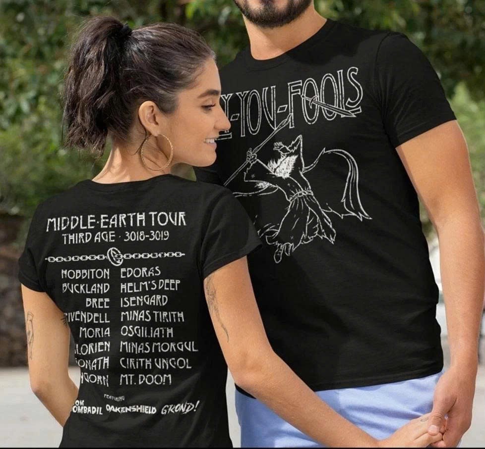 Retro Fly You Fools Trendy Middle Earth Tour Graphic 2Sides Cotton Unisex TShirt