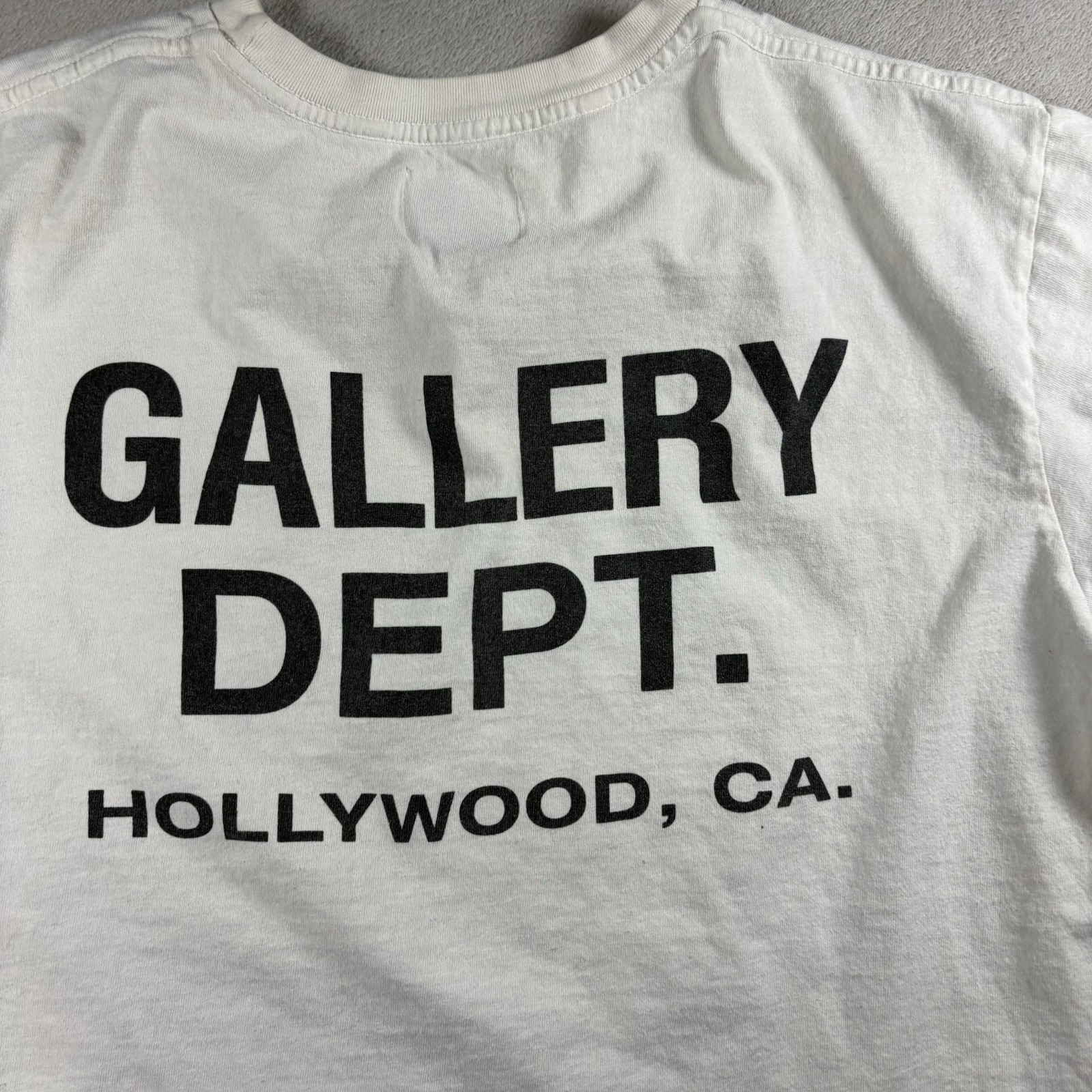Gallery Dept Shirt Men’s S Beige Hollywood CA Double Sided Logo Streetwear #6A gallery