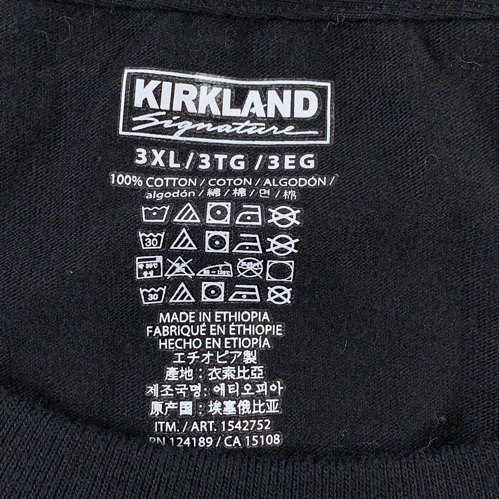 Kirkland Men's Size 3XL Black Cotton Short Sleeve Crew Neck T-Shirt New gallery