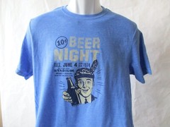 10 Cent Beer Night & Cleveland Stadium Ohio June 1974 Lt Blue T-Shirt S-3XL NEW