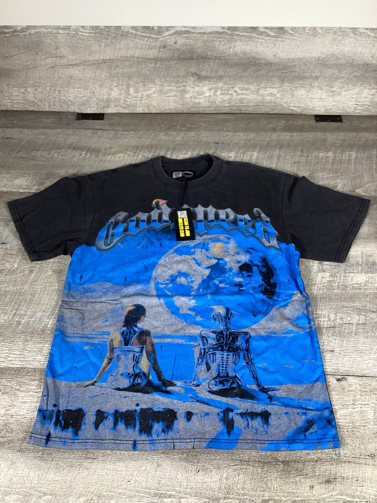 Godspeed Rare Collection Tee Small Black Blue Graphic Earth Streetwear NWT gallery
