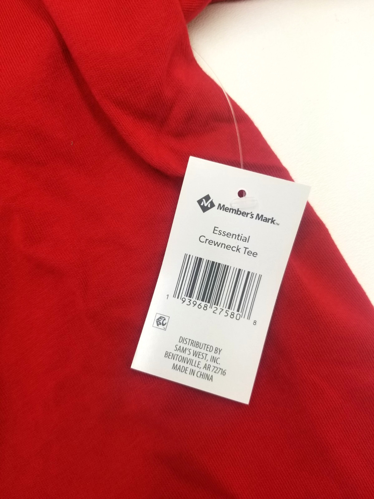Member's Mark Men's Essential Crew Neck Short Sleeve Tee Medium Red NWT gallery