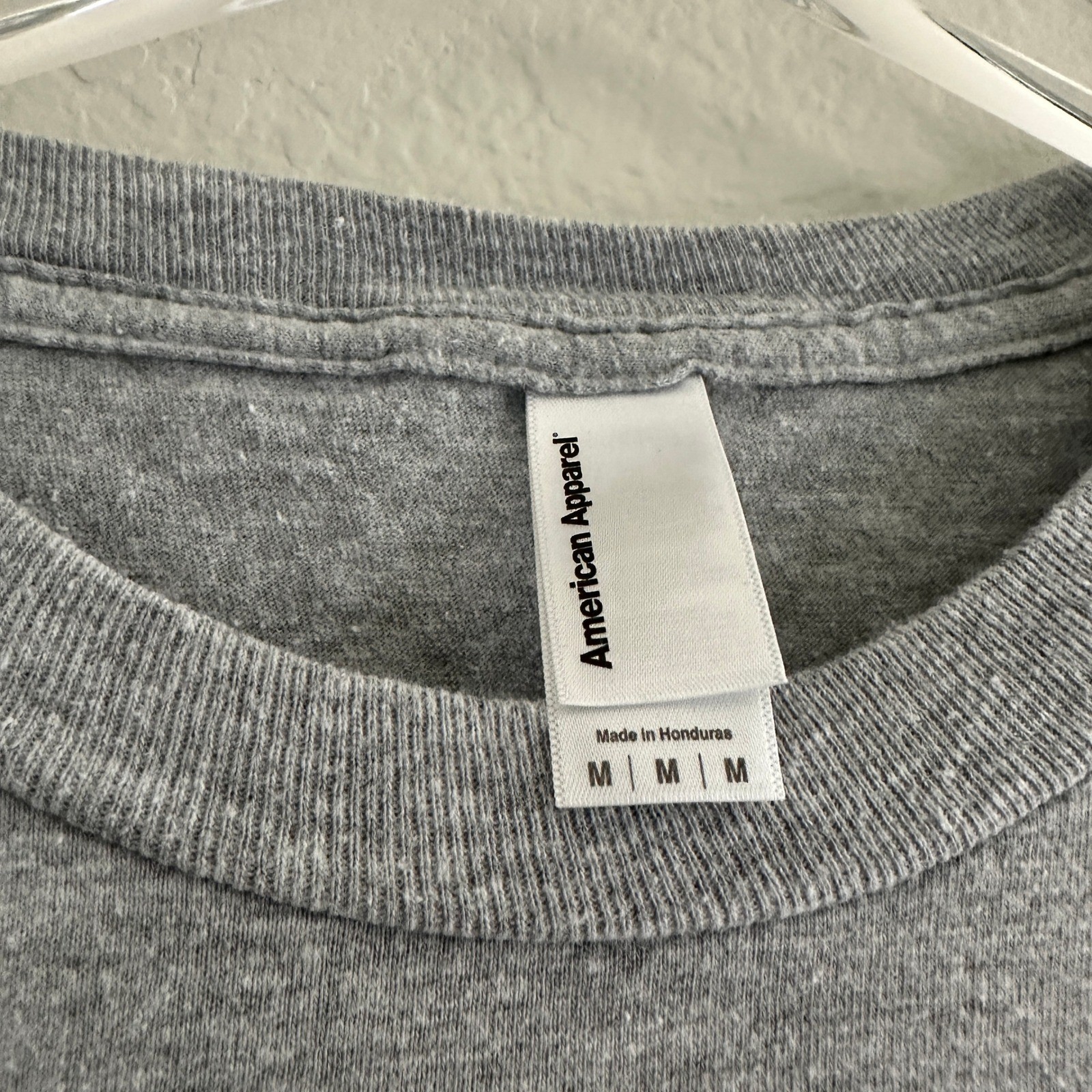 American Apparel Long Sleeve T-Shirt Mens Medium Grey Crew Neck Basic Cotton gallery