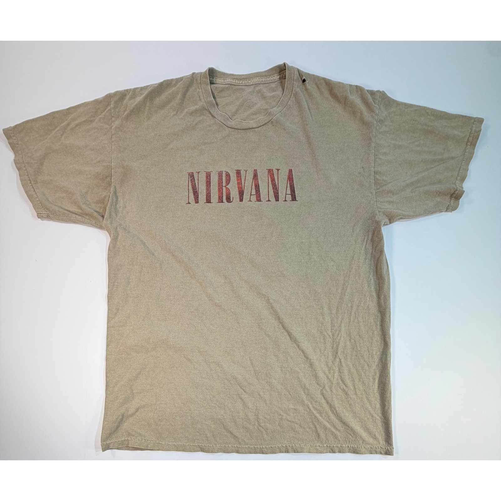 Nirvana In Utero Angel Graphic T-Shirt Tan Vintage Style Grunge Rock Mens L gallery
