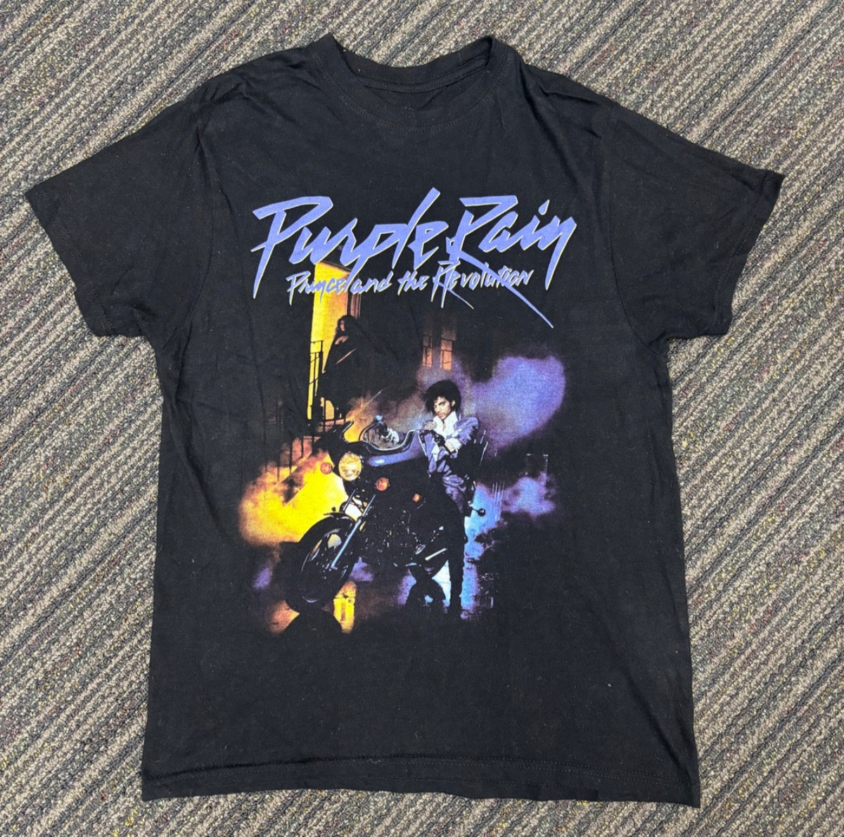 Prince Purple Rain Motorcycle Graphic T-Shirt Men’s M Official Estate Band Tee