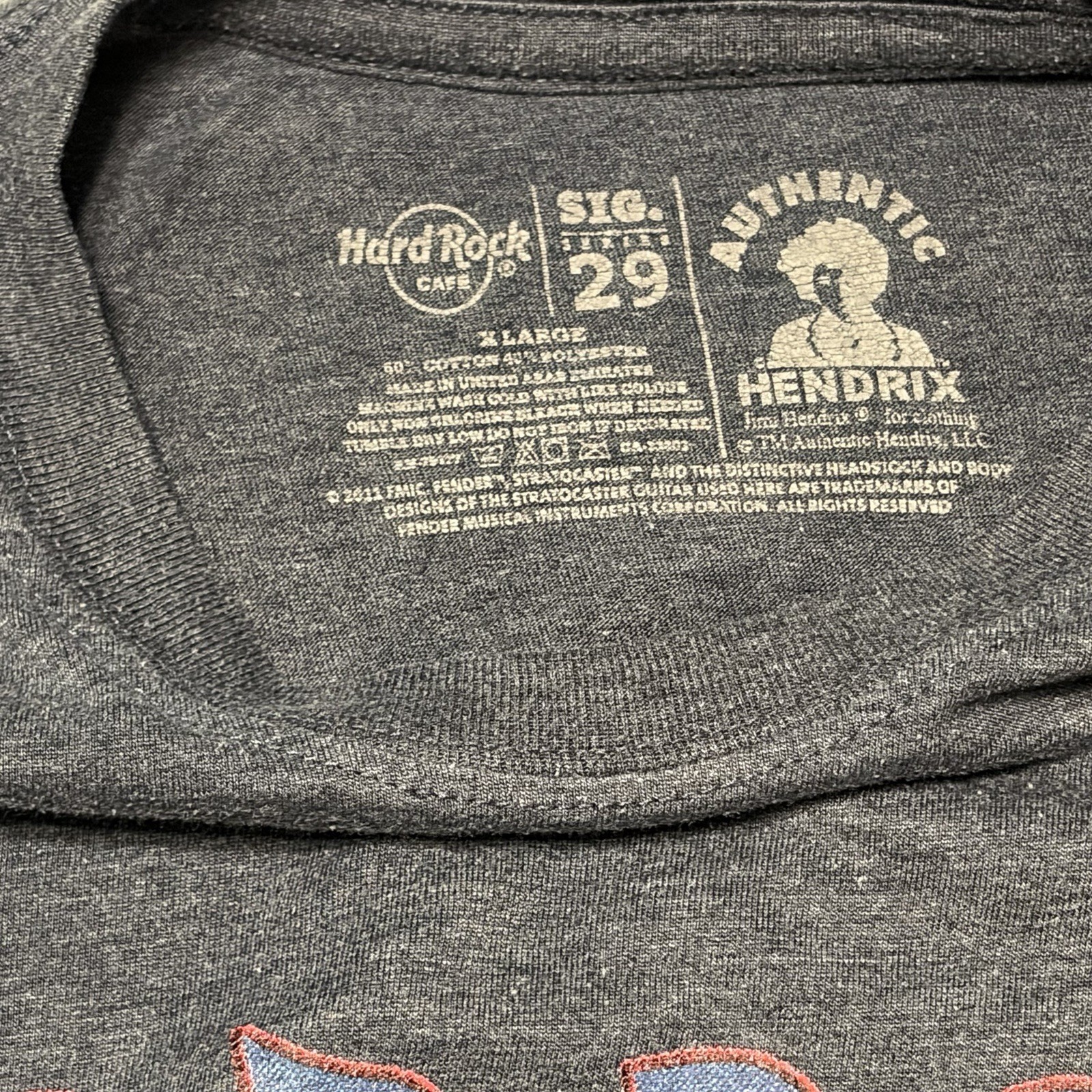 Hard Rock Cafe Jimi Hendrix Shirt XL Signature Series 29 Myrtle Beach Fender gallery