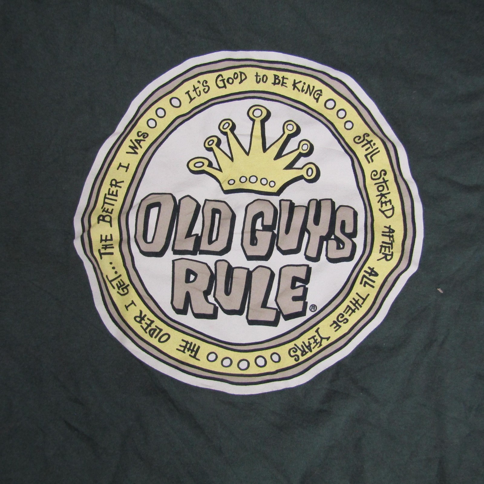 Old Guys Rule Shirt Mens Large Green It's Good To Be King Graphic Funny Dad Tee gallery