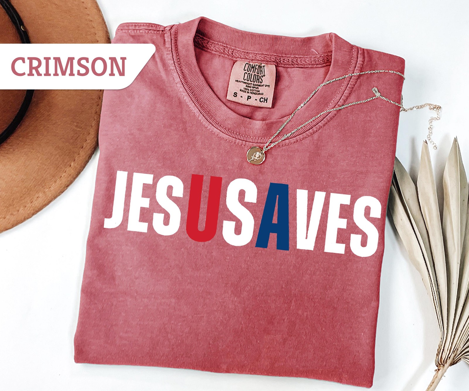 Jesus Saves USA T-Shirt Christian Patriotic 4th of July Red White Blue gallery