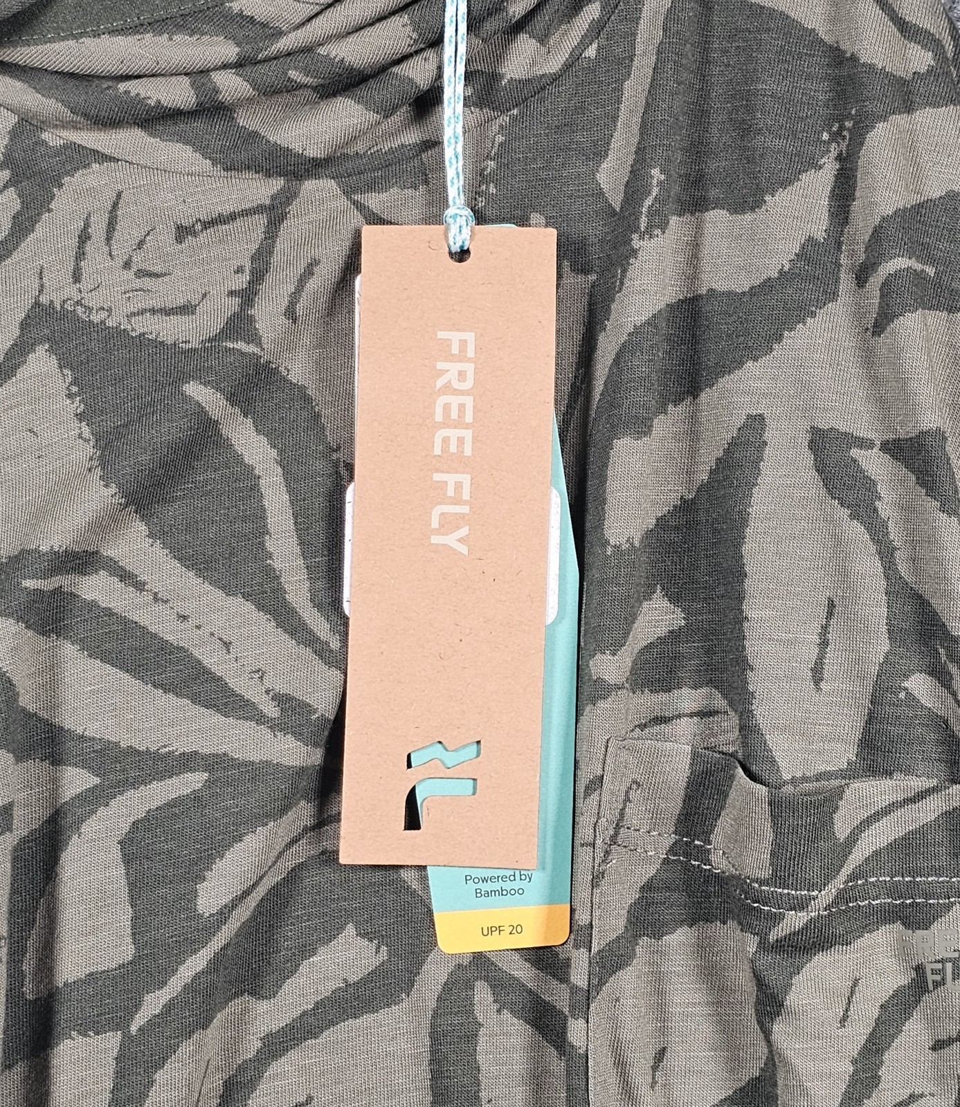 Free Fly Bamboo Lighweight Hoodie Mens Large Canopy Print Dark Forest NWT gallery