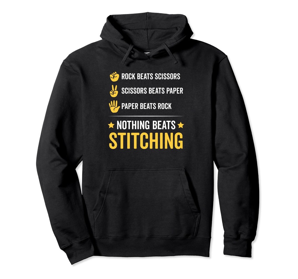 Funny Stitching Embroidery Thread Fabric Design Sewing Pullover Hoodie