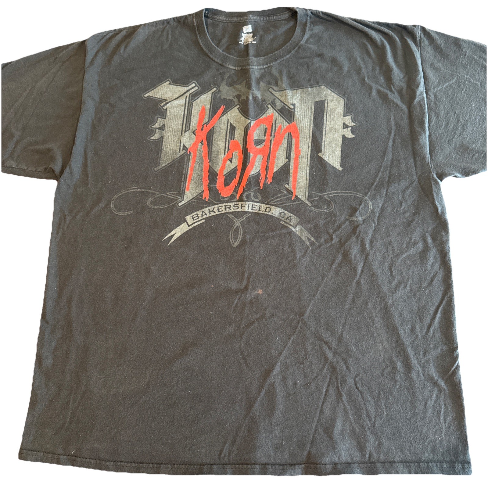 Vintage Y2K KORN Bakersfield, CA T-Shirt Tee Black 2000s Metal Band 2XL XXL gallery
