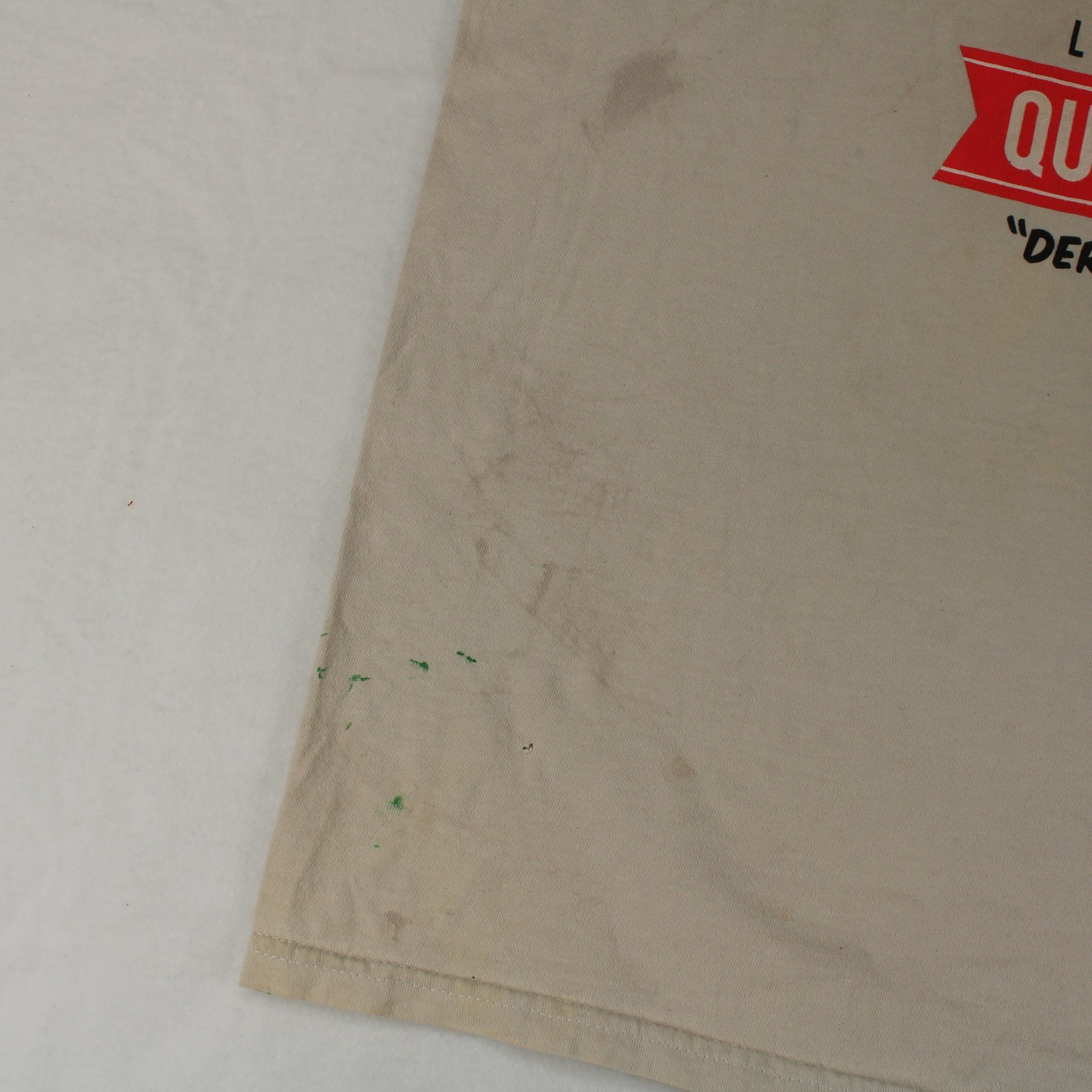 QUINTIN CO Los Angeles DERAIL THE RAIL Beige Graphic T-SHIRT Men's L gallery