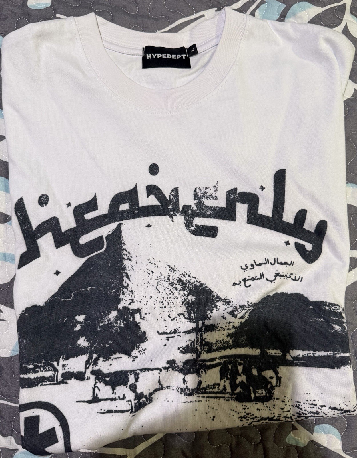 HYPEDEPT Men's White Graphic Print Crew Neck Short Sleeve T-Shirt Size L gallery