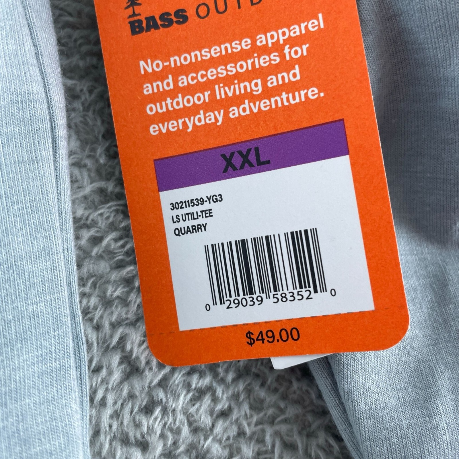 Bass Outdoor Quarry Long-Sleeve Pocket Tee XXL Polyester/Spandex Blend NWT 2770 gallery