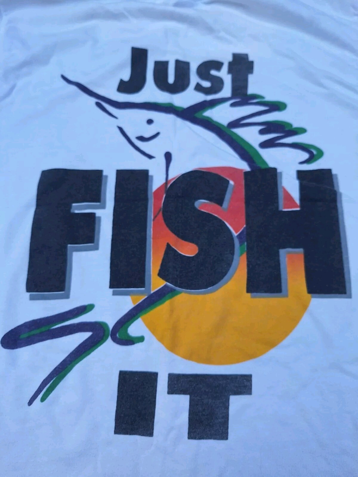 Vintage Mexico Cozumel Just Fish It Shirt Size Med Large Sword Marlin Deep Sea gallery