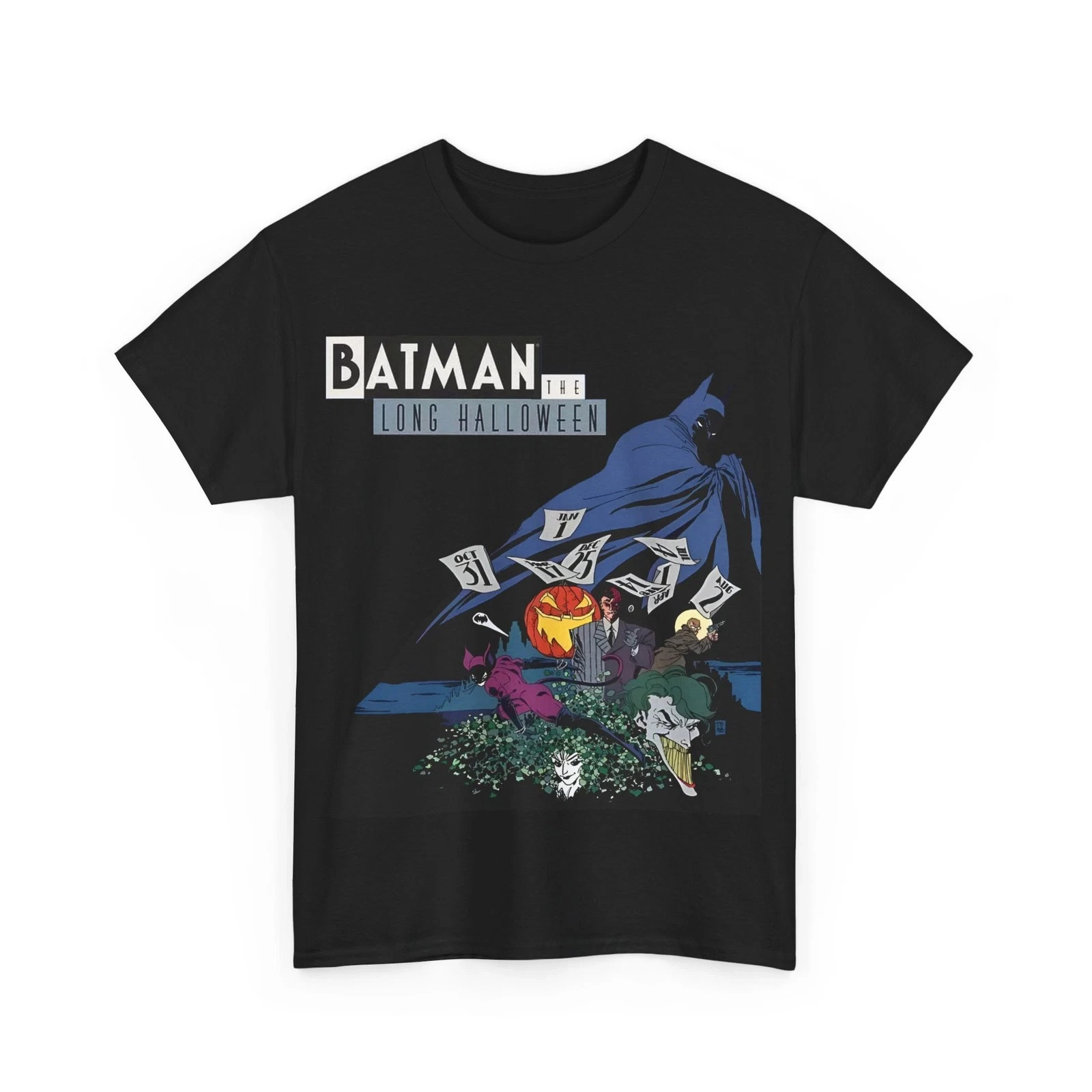 Batman Long Halloween T-Shirt – Tim Sale Art – Joker, Catwoman, Two-Face – DC
