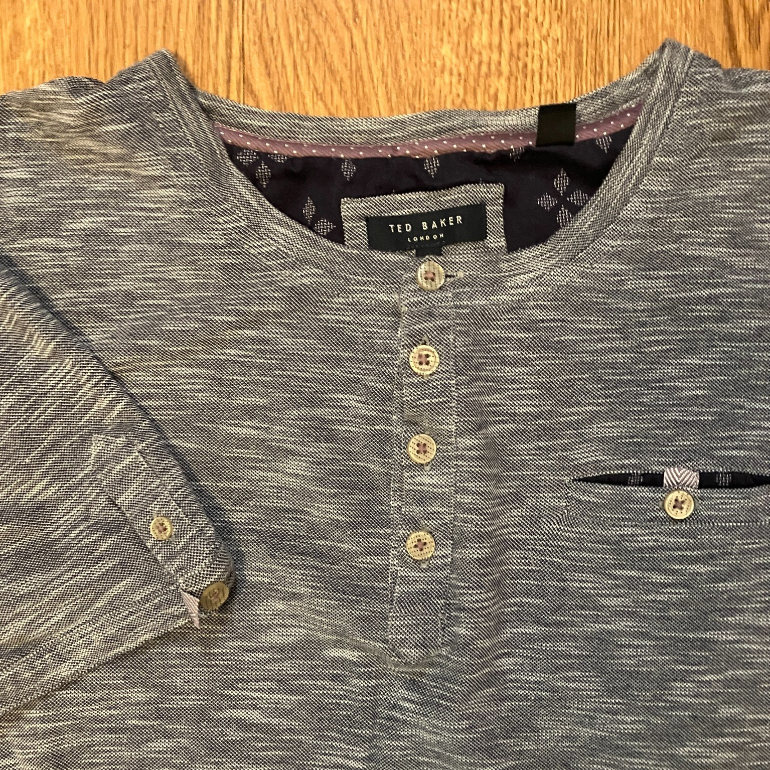 Lot 2 Ted Baker London Rocher Henley Shirts Mens Size 7 Fits US XL Large Cotton gallery