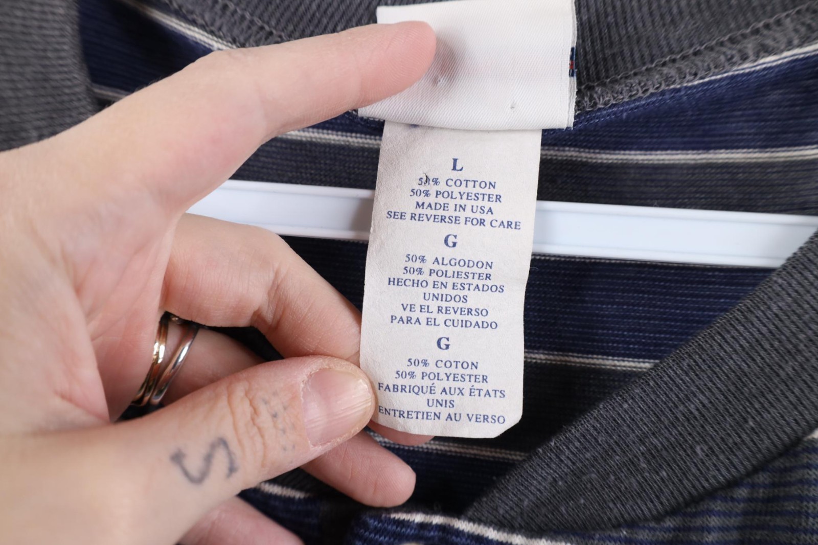 Vtg 90s Streetwear Mens Large Faded Striped Color Block Knit Henley T-Shirt USA gallery