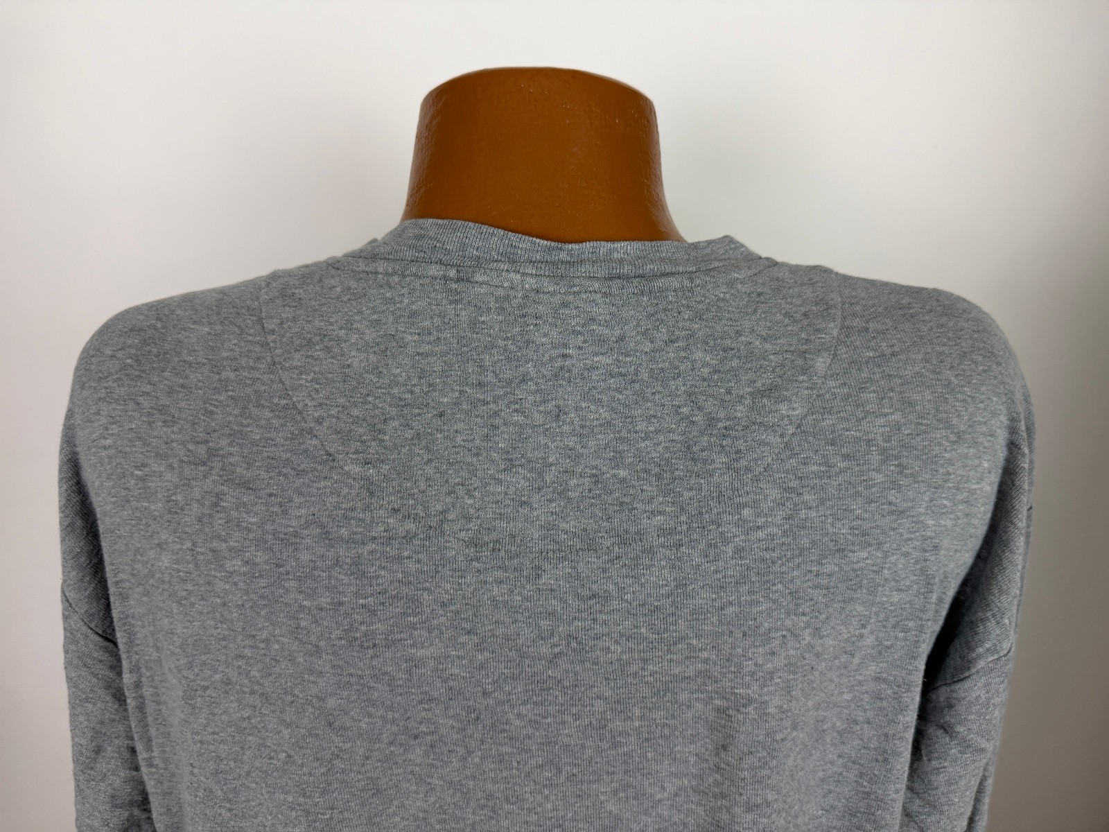 Vintage 90s Ribbed Knit Henley Shirt Men XL Boxy Minimal Outdoors Gray Stretchy gallery